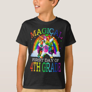 Camiseta Primer Día Magico De Unicornio De Cuarto Grado