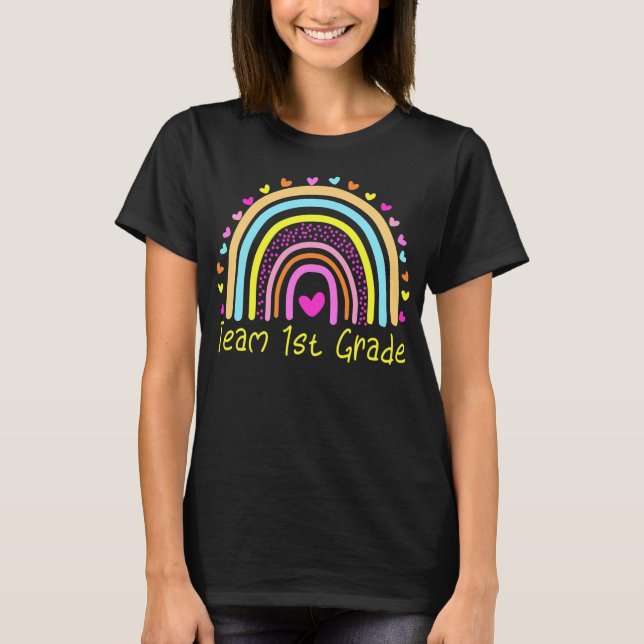 Camiseta Primer equipo profesora de primer grado Arcoiris  (Anverso)