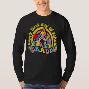Camiseta Primer Grado Cute Rainbow Retro De Vuelta A La Esc