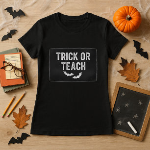 Camiseta Primer Grado De Halloween Trick O Enseñanza De Pro