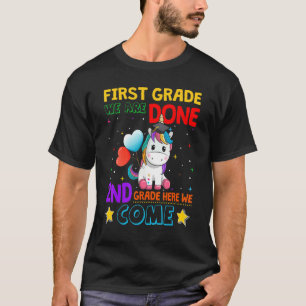 Camiseta Primer grado de Unicornio divertidos Aquí estamos