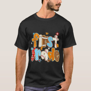 Camiseta Primer Grado De Vuelta A La Escuela De Béisbol De