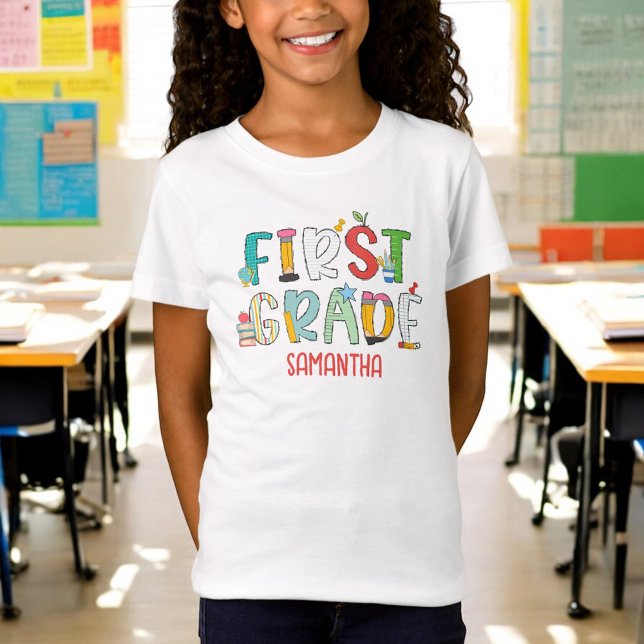 Camiseta Primer grado de vuelta a la escuela personalizada (Subido por el creador)