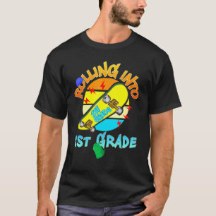 Camiseta Primer Grado De Vuelta Al Skateboarding Escolar