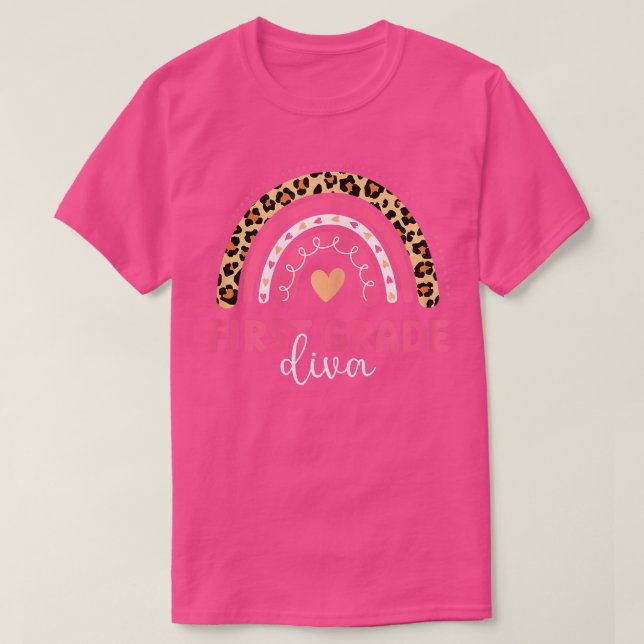 Camiseta Primer Grado Diva Rainbow, de vuelta a la escuela  (Diseño del anverso)