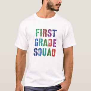 Camiseta PRIMER GRADO ESCUADRADO NIÑOS Maestros 1er Grader 