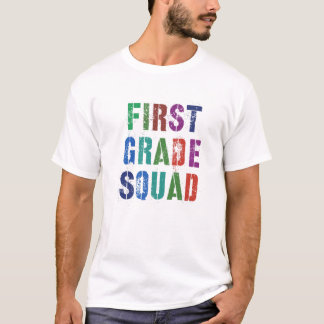 Camiseta PRIMER GRADO ESCUADRADO NIÑOS Maestros 1er Grader 