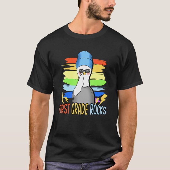 Camiseta Primer grado Rocks Cute Duck School 1er grado (Anverso)