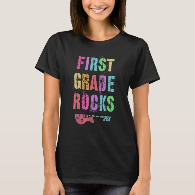 Camiseta Primer grado Rocks Student Teacher Team Rockstar F (Anverso)