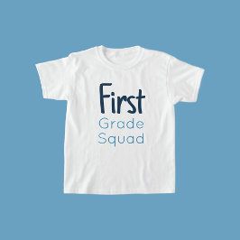 Camiseta Primer grado Squad Shades of Blue Text