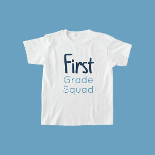 Camiseta Primer grado Squad Shades of Blue Text