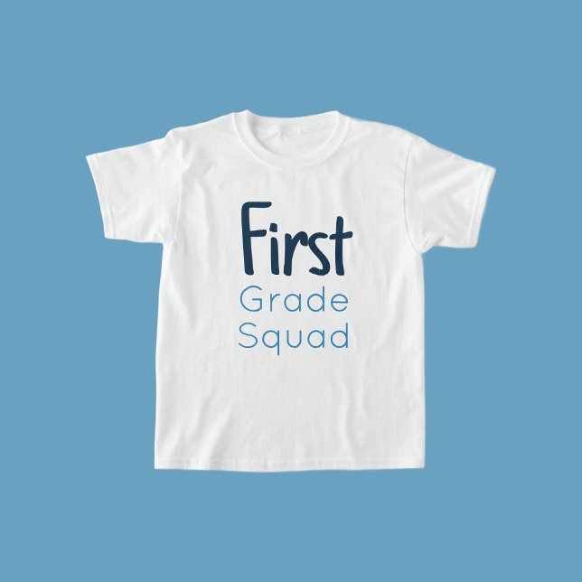 Camiseta Primer grado Squad Shades of Blue Text (Subido por el creador)