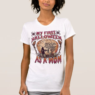 Camiseta Primer Halloween como bruja de la luna esquelética