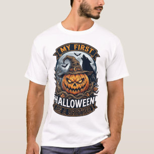 Camiseta Primer Halloween como hermano Pumpkin Wolf Moon_1