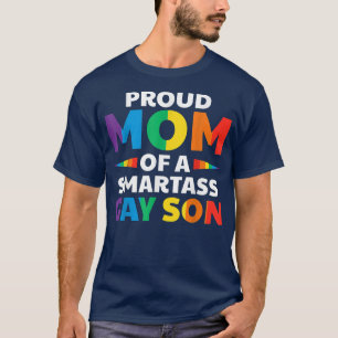 Camiseta Primer LGBTQ Orgullosa Mamá De Un Hijo Gay Intelig