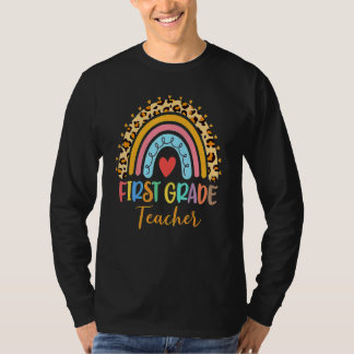 Camiseta Primer maestro de primaria leopardo arcoiris prime