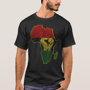 Camiseta Primer mapa de África bandera africana huella dact