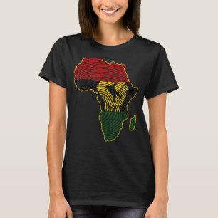Camiseta Primer mapa de África bandera africana huella dact