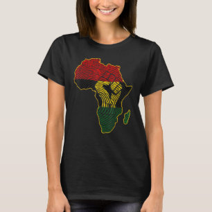 Camiseta Primer mapa de África bandera africana huella dact