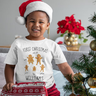 Camiseta Primer Navidad Adoptado Familia de Pan de Jengibre