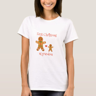 Camiseta Primer navidad como abuela - hombres de pan de