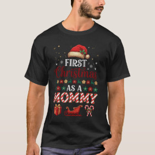 Camiseta Primer Navidad como sombrero de Santa Mamá Trineo