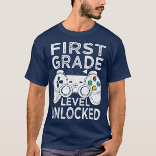 Camiseta Primer nivel de juego de vídeo desbloqueado de pri