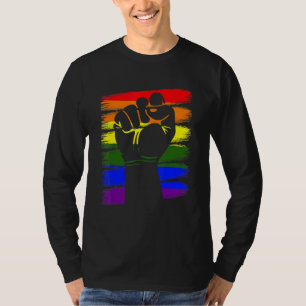 Camiseta Primer orgullo gay Lgbt Q Guay bandera arcoiris co