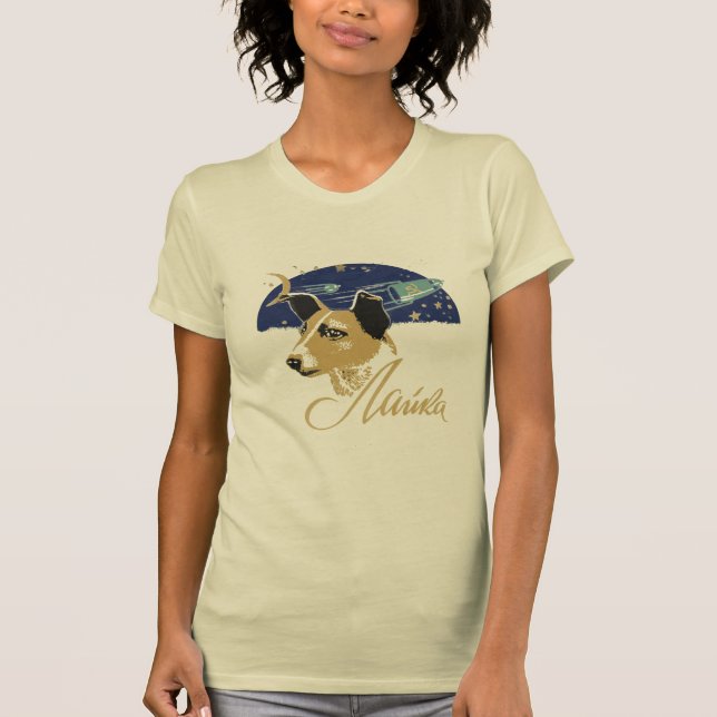 Camiseta Primer perro de Laika en espacio (Anverso)