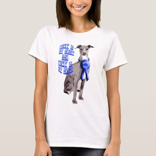 Camiseta Primer perro Greyhound italiano (Anverso)