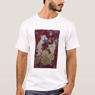 Camiseta Primer plano de la losa de ágata de musgo rojo