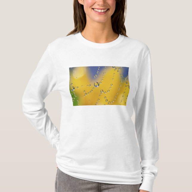Camiseta Primer plano de telaraña con gotas de rocío (Anverso)