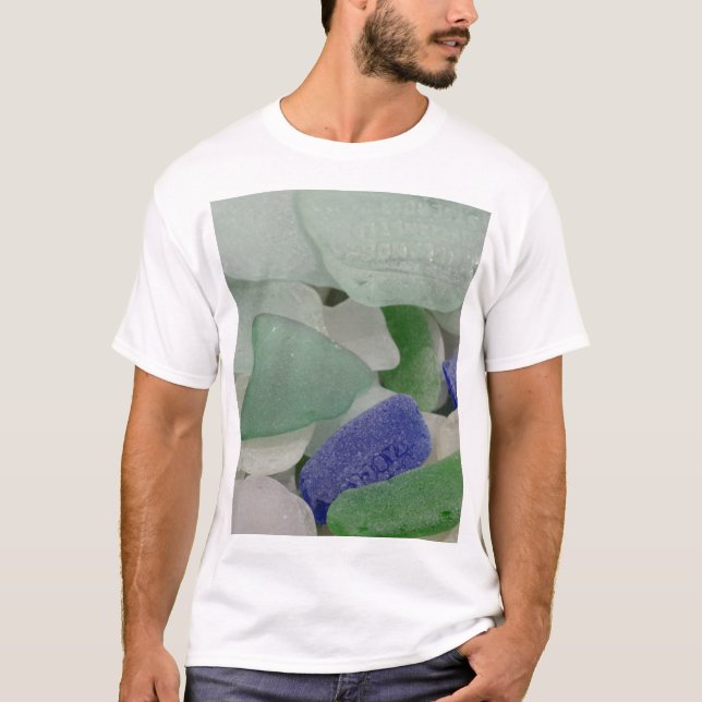 Camiseta Primer plano de vidrio de playa, Alaska (Anverso)