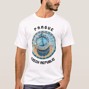 Camiseta Primer plano del reloj astronómico de Praga, R. Ch