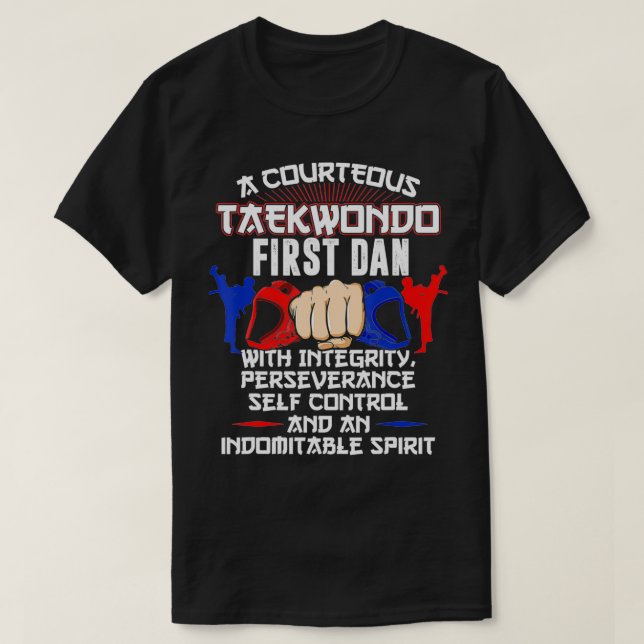 Camiseta Primer regalo de Dan Taekwondo 5 Tenets Nivel del  (Diseño del anverso)