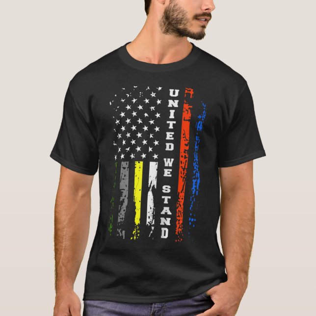 Camiseta Primer Respondedor Thin Line Shirt Patriotic Ameri (Anverso)