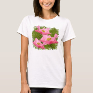 Camiseta Primer rosado flotante de tres amapolas