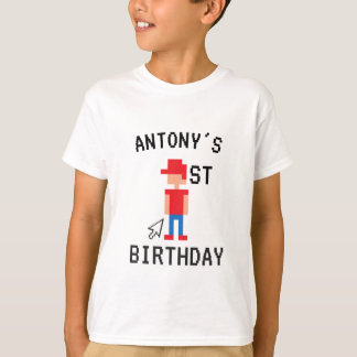 Camiseta Primer tema de la minecoteca de cumpleaños TShirt