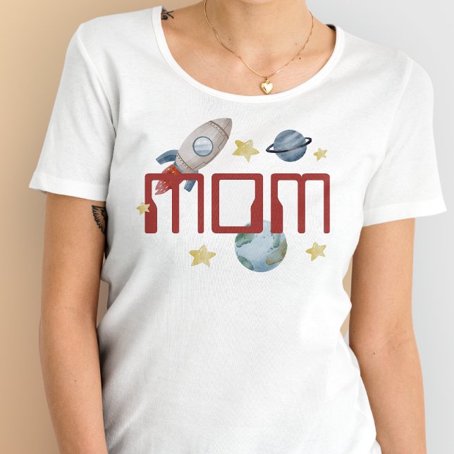 Camiseta Primer Viaje De La Fiesta Del Cumpleaños Del Espac (Space Birthday Mom Shirt)