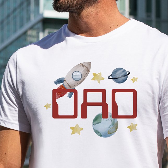 Camiseta Primer Viaje De La Fiesta Del Cumpleaños Espacial  (Space Birthday Dad Shirt )