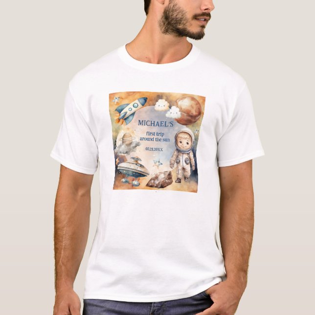 Camiseta Primer Viaje Espacial Alrededor De Los Padres Del  (Anverso)