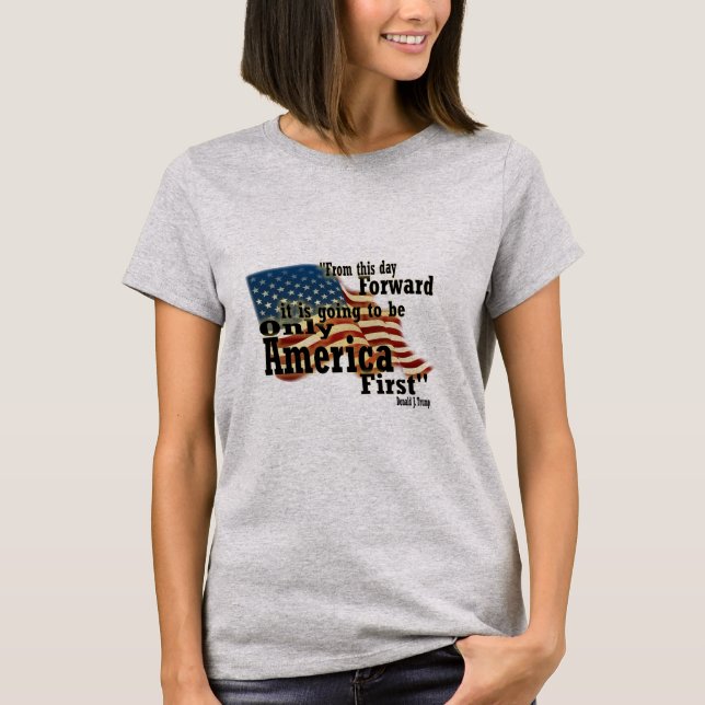 Camiseta Primera bandera de cosecha patriótica de Estados U (Anverso)