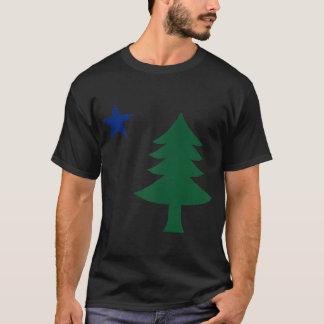 Camiseta Primera Bandera de Maine Pine Tree y Star en 1901