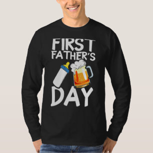 Camiseta Primera cerveza del día del padre botella de beer
