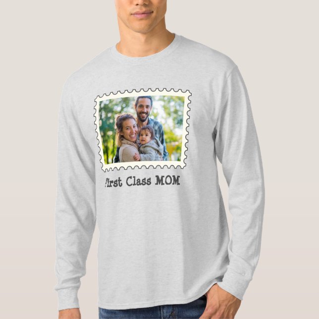 Camiseta PRIMERA CLASE MOM Mejor mamá personalizado foto ho (Anverso)