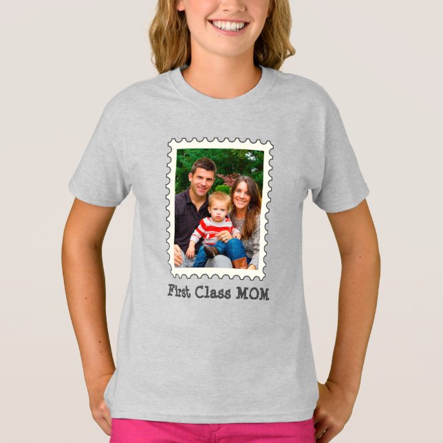 Camiseta PRIMERA CLASE MOM Mejor mamá personalizado foto ma (Anverso)