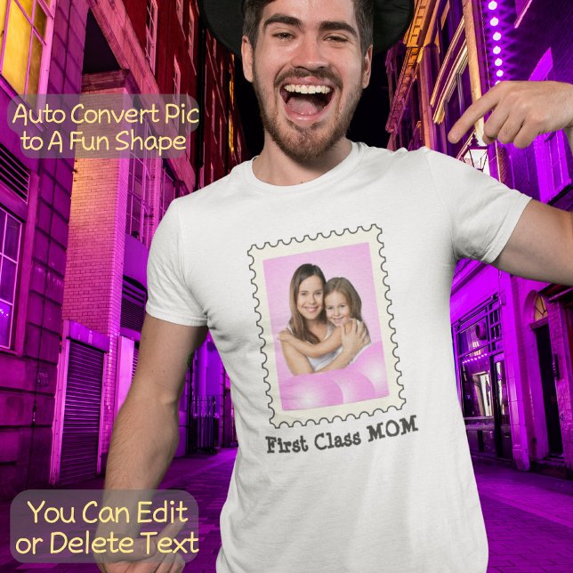 Camiseta PRIMERA CLASE MOM Mejor mamá personalizado foto ma (Subido por el creador)