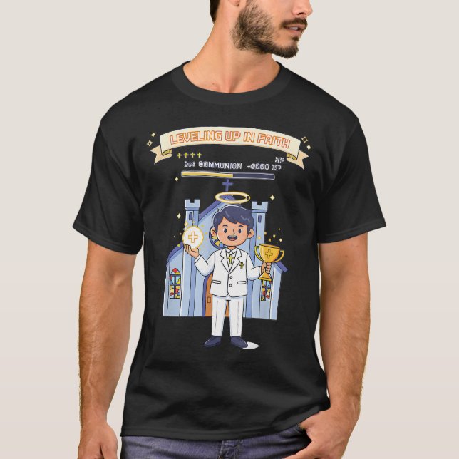 Camiseta Primera Comunión Chicos Jugadores Divertido Cristi (Anverso)