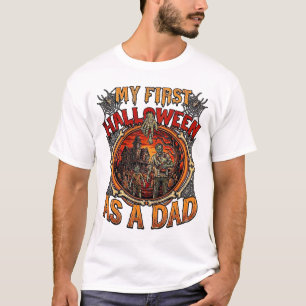 Camiseta Primera Halloween como papá zombie casa embrujada