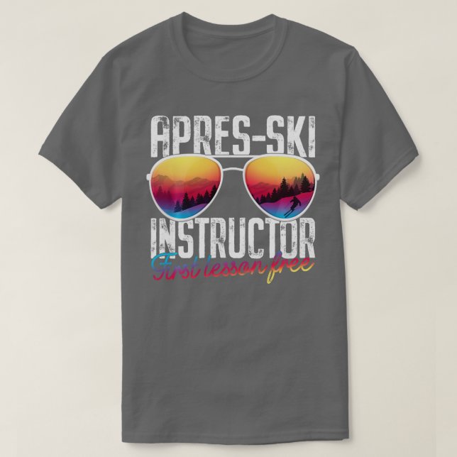 Camiseta Primera Lección Apres Instructor De Esquí Esquina  (Diseño del anverso)